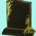 Black half ogee headstone