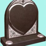 Carved heart detail headstone