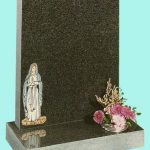 Polished dark grey granite memorial