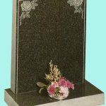 Polished Ogee memorial with roses design