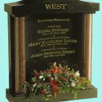 Cap and Column Polished black granite headstone