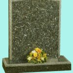 Ogee headstone in polished blue pearl granite
