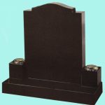 Polished Brown headstone with flower vases