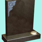Polished headstone with rose detail