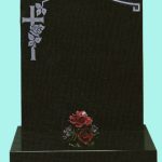 All polished black ogee top headstone