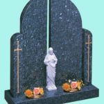 Gates of heaven style memorial with Jesus figurine