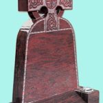 Celtic cross style Ruby Red gravestone