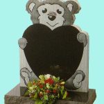 Teddy bear heart shaped gravestone