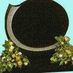 Black Granite Oval shaped gravestone