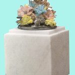 White Memorial vase block shape