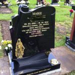 scroll gravestone black