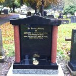 red and black headstone